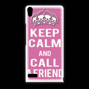 Coque Huawei Ascend P6 Keep Calm Call Rose