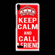 Coque Huawei Ascend P6 Keep Calm Call friend Rouge