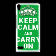 Coque Huawei Ascend P6 Keep Calm Carry on Vert