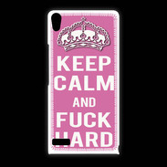 Coque Huawei Ascend P6 Keep Calm Fuck hard Rose