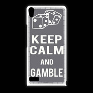 Coque Huawei Ascend P6 Keep Calm Gamble Gris