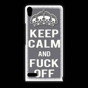 Coque Huawei Ascend P6 Keep Calm Fuck Off Gris