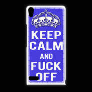 Coque Huawei Ascend P6 Keep Calm Fuck off bleu