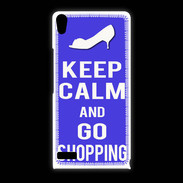 Coque Huawei Ascend P6 Keep Calm Go Shopping Bleu
