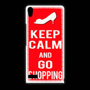 Coque Huawei Ascend P6 Keep Calm Go Shopping Rouge