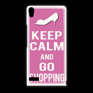 Coque Huawei Ascend P6 Keep Calm Go Shopping Rose