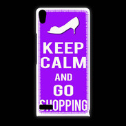 Coque Huawei Ascend P6 Keep Calm Go Shopping Violet