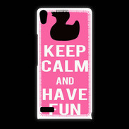 Coque Huawei Ascend P6 Keep Calm Have fun Rose