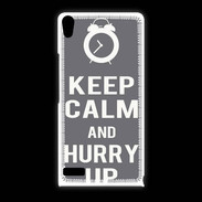 Coque Huawei Ascend P6 Keep Calm Hurry up Gris