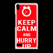 Coque Huawei Ascend P6 Keep Calm Hurry up Rouge