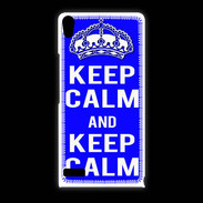 Coque Huawei Ascend P6 Keep Calm Bleu