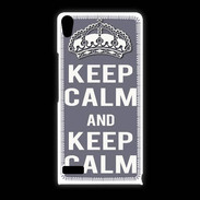 Coque Huawei Ascend P6 Keep Calm Gris