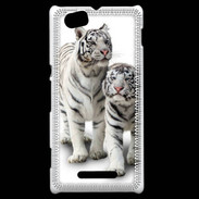 Coque Sony Xperia M Tigre blanc