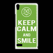 Coque Huawei Ascend P6 Keep Calm Smile Vert
