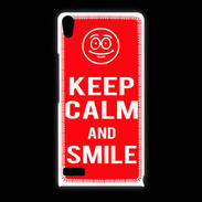Coque Huawei Ascend P6 Keep Calm Smile Rouge