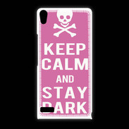 Coque Huawei Ascend P6 Keep Calm Stay dark Rose