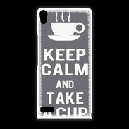 Coque Huawei Ascend P6 Keep Calm Take a cup Gris
