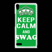 Coque Huawei Ascend P6 Keep Calm Swag Vert