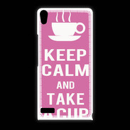 Coque Huawei Ascend P6 Keep Calm Take a cup Rose