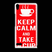 Coque Huawei Ascend P6 Keep Calm Take a cup Rouge