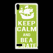 Coque Huawei Ascend P6 Keep Calm Be a Pirate Vert pomme