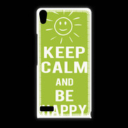 Coque Huawei Ascend P6 Keep Calm Be Happy Vert pomme