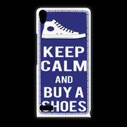 Coque Huawei Ascend P6 Keep Calm Buy Shoes Bleu