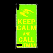 Coque Huawei Ascend P6 Keep Calm Call Batman Vert pomme