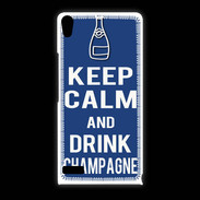 Coque Huawei Ascend P6 Keep Calm Drink Champagne Bleu