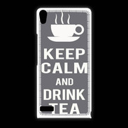 Coque Huawei Ascend P6 Keep Calm Drink Tea Gris