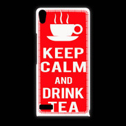 Coque Huawei Ascend P6 Keep Calm Drink Tea Rouge