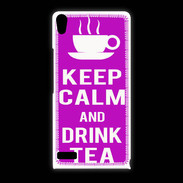 Coque Huawei Ascend P6 Keep Calm Drink Tea Violet