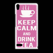 Coque Huawei Ascend P6 Keep Calm Drink Tea Rose