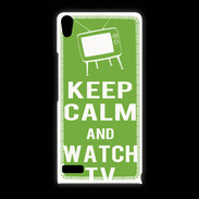 Coque Huawei Ascend P6 Keep Calm Watch TV Vert