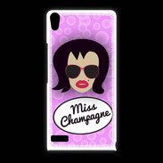 Coque Huawei Ascend P6 Miss Champagne Brune