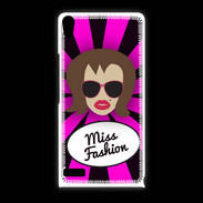 Coque Huawei Ascend P6 Miss Fashion Chatain