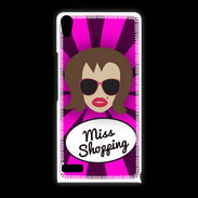 Coque Huawei Ascend P6 Miss Shopping Chatain