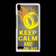 Coque Huawei Ascend P6 Keep Calm and Burn Out Gris