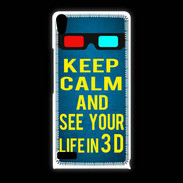 Coque Huawei Ascend P6 Keep Calm and See your life 3D Bleu