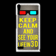 Coque Huawei Ascend P6 Keep Calm and See your life 3D Gris