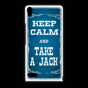 Coque Huawei Ascend P6 Keep Calm and Take Jack Bleu