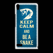 Coque Huawei Ascend P6 Keep Calm and Be a Snake bleu