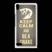 Coque Huawei Ascend P6 Keep Calm and Be a Snake Gris
