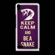 Coque Huawei Ascend P6 Keep Calm and Be a Snake Violet
