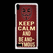 Coque Huawei Ascend P6 Keep Calm and Be Anonymous Rouge
