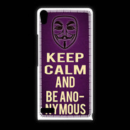 Coque Huawei Ascend P6 Keep Calm and Be Anonymous Violet