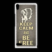 Coque Huawei Ascend P6 Keep Calm and Be Free Gris
