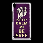 Coque Huawei Ascend P6 Keep Calm and Be Free Violet
