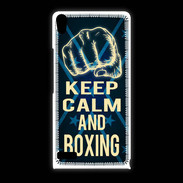 Coque Huawei Ascend P6 Keep Calm and Boxing Bleu
