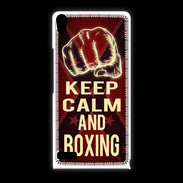 Coque Huawei Ascend P6 Keep Calm and Boxing Rouge